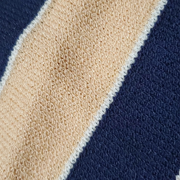 St John knit peach navy striped tank top sweater euc - Picture 4 of 7
